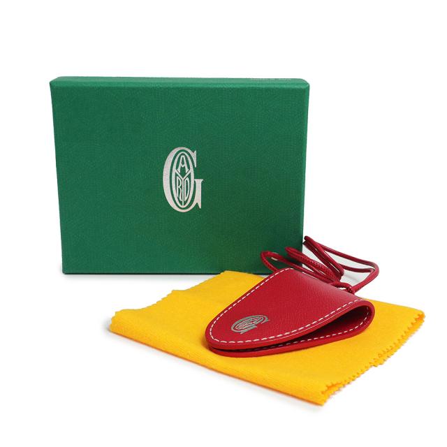 （新品・未使用品）ゴヤール GOYARD クロ ユニバーサル バッグチャーム バッグクリップ 鞄留め 鞄締め シュヴロッシュ カーフスキン レザー レッド 赤 CROCUNPMLCL02CL02X 箱付_1
