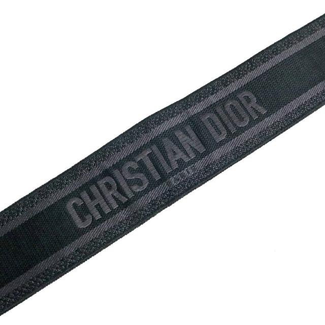 （美品）クリスチャンディオール Christian Dior PARIS エンブロイダリー マキシ ウエスト ベルト #85 65MM カーフスキン レザー キャンバス ブラック 黒 アンティークゴールド金具_3