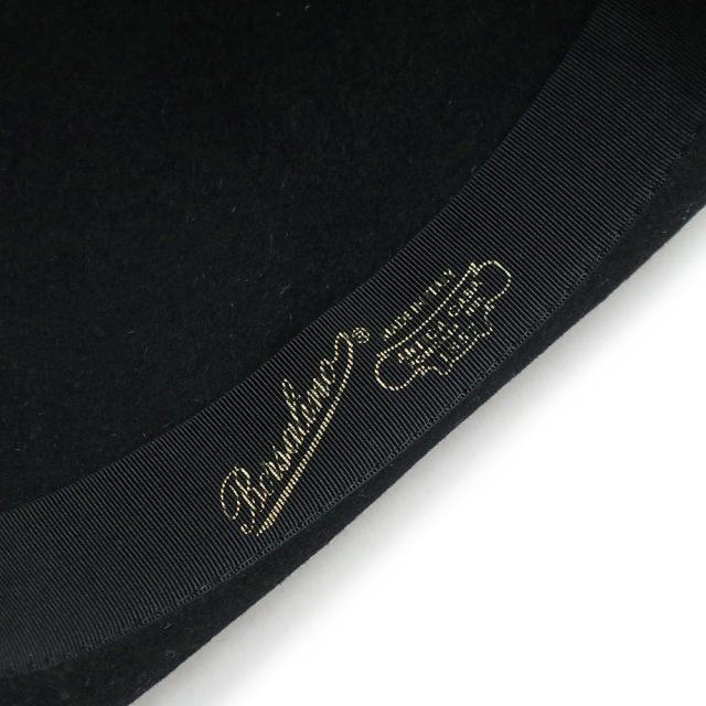 （美品）ボルサリーノ Borsalino リボン 中折れ帽 ハット 帽子 Mサイズ ラビットファー フェルト ブラック 黒 270359_6
