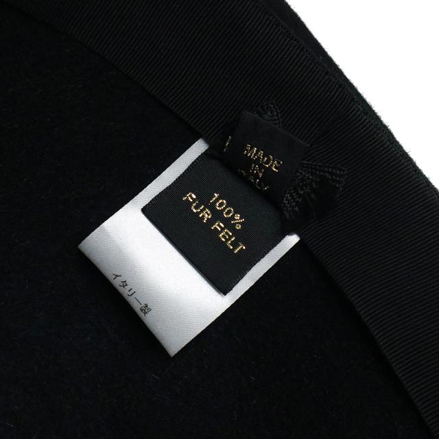 （美品）ボルサリーノ Borsalino リボン 中折れ帽 ハット 帽子 Mサイズ ラビットファー フェルト ブラック 黒 270359_8