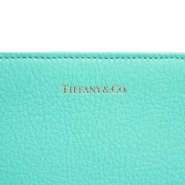 （未使用　展示品）ティファニー TIFFANY&Co. セカンド クラッチバッグ ポーチ レザー ライトブルー 青 ゴールド金具