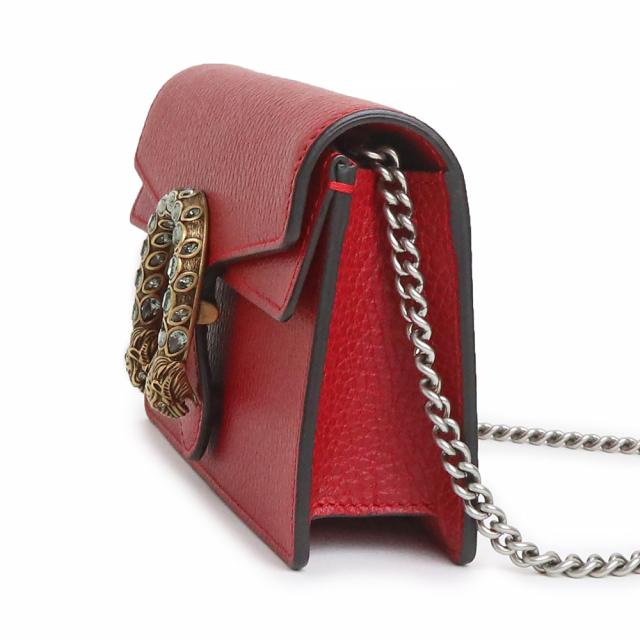 （新品・未使用品）グッチ GUCCI ディオニュソス スーパーミニ チェーン ショルダーバッグ 斜め掛け レザー レッド 赤 アンティークシルバー金具 476432 箱付_4