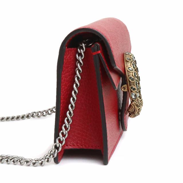 （新品・未使用品）グッチ GUCCI ディオニュソス スーパーミニ チェーン ショルダーバッグ 斜め掛け レザー レッド 赤 アンティークシルバー金具 476432 箱付_5