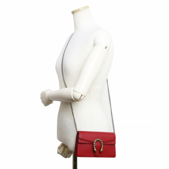 （新品・未使用品）グッチ GUCCI ディオニュソス スーパーミニ チェーン ショルダーバッグ 斜め掛け レザー レッド 赤 アンティークシルバー金具 476432 箱付_8