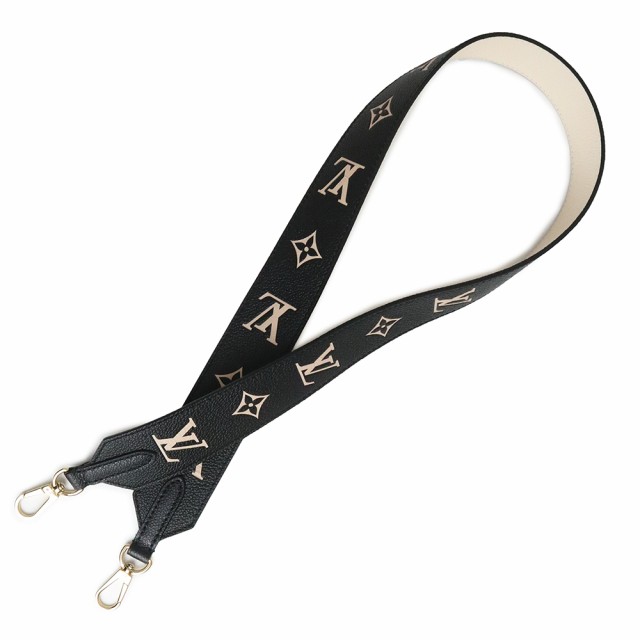 （新品・未使用品）ルイ ヴィトン LOUIS VUITTON ショルダーストラップ バイカラー モノグラムアンプラント レザー ブラック 黒 ゴールド金具 J02520 箱付の通販は