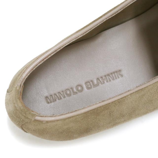（未使用　展示品）マノロブラニク MANOLO BLAHNIK TRURO トゥルーロ スリッポン ローファー 靴 #8 26.5cm スウェード カーフスキン レザー
