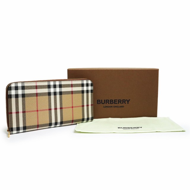 未使用 展示品）バーバリー BURBERRY エルモア ヴィンテージチェック ラウンドファスナー 長財布 PVC カーフスキン レザー ブラーブラウン  ベージュ 茶 ゴールド金具 8070598 箱付の通販はau PAY マーケット - ブランドシティ | au PAY マーケット－通販サイト