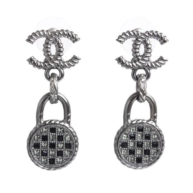 シャネル CHANEL ココマーク ラインストーン ラウンド 片方 ピアス