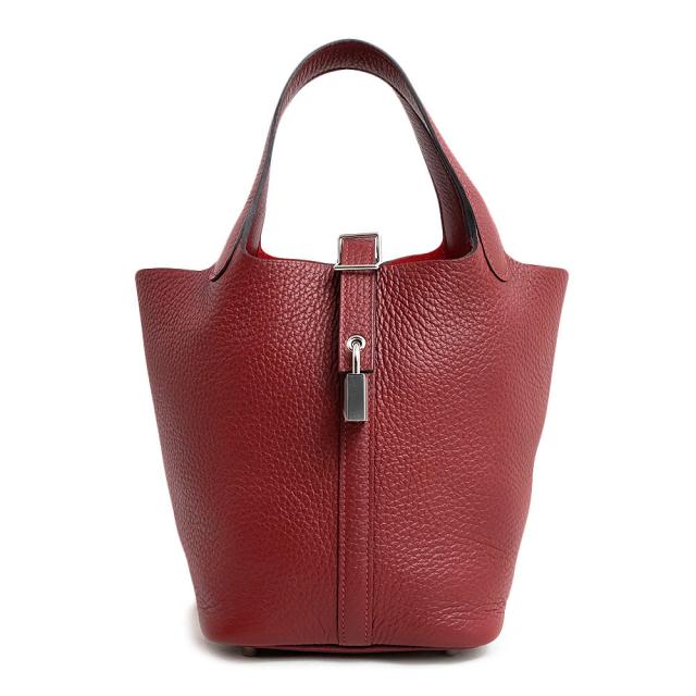 （新品・未使用品）エルメス HERMES ピコタンロック 18 PM ハンドバッグ トリヨンクレマンス レザー ルージュ アッシュ レッド 赤 シルバー金具 U刻印