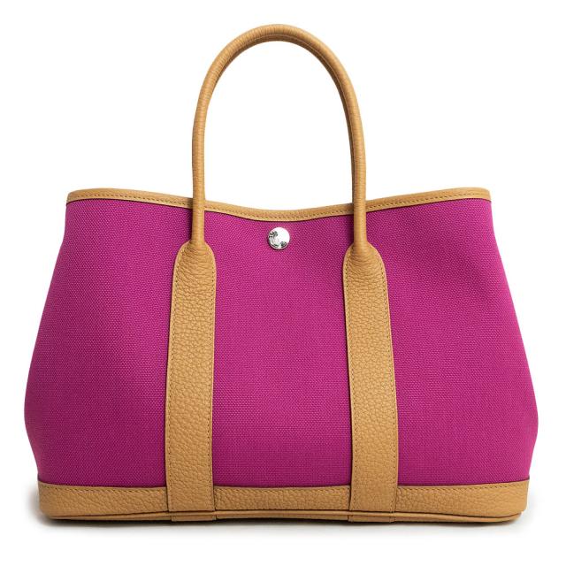 （新品・未使用品）エルメス HERMES ガーデンパーティ TPM 30 ハンドバッグ トワルミリタリー ネゴンダ レザー ローズパープル ビスキュイ 紫 シルバー金具 Ｕ刻印