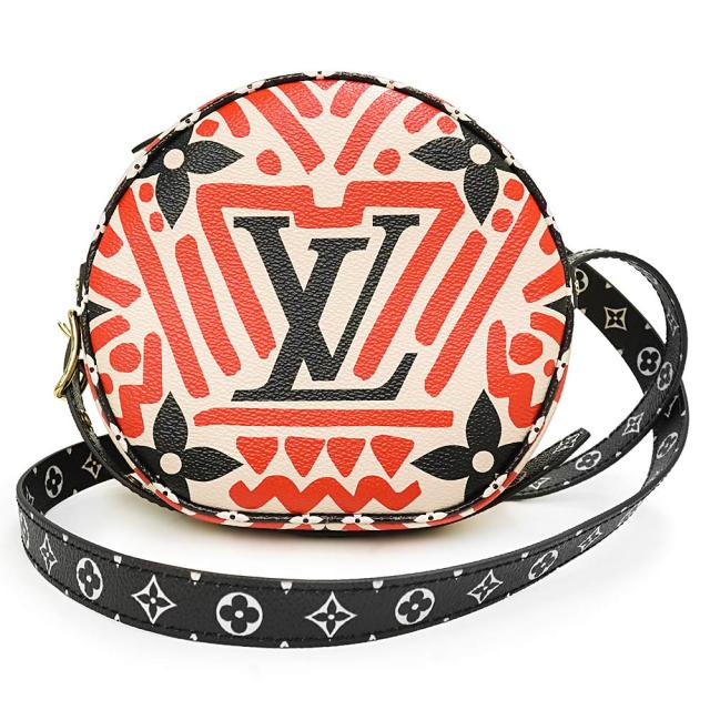 （未使用　展示品）ルイ ヴィトン LOUIS VUITTON ボワット シャポー スープル LVクラフティ ショルダーバッグ 斜め掛け ジャイアントモノグラム クレーム ブラック ルージュ レッド マルチカラー 白 赤 黒 ゴールド金具 M45366