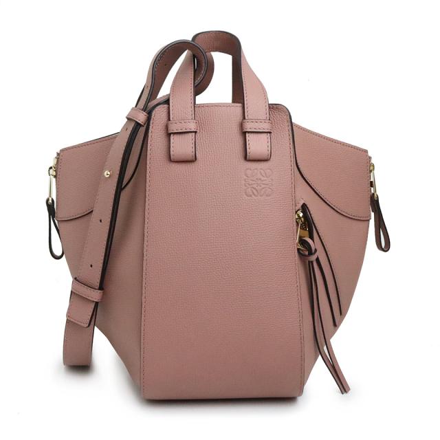 （新品・未使用品）ロエベ LOEWE ハンモック スモール 2way ショルダー ハンドバッグ 斜め掛け ペブルグレインカーフ レザー ダークブラッシュ ピンクベージュ ゴールド金具 A538S35X18の通販は