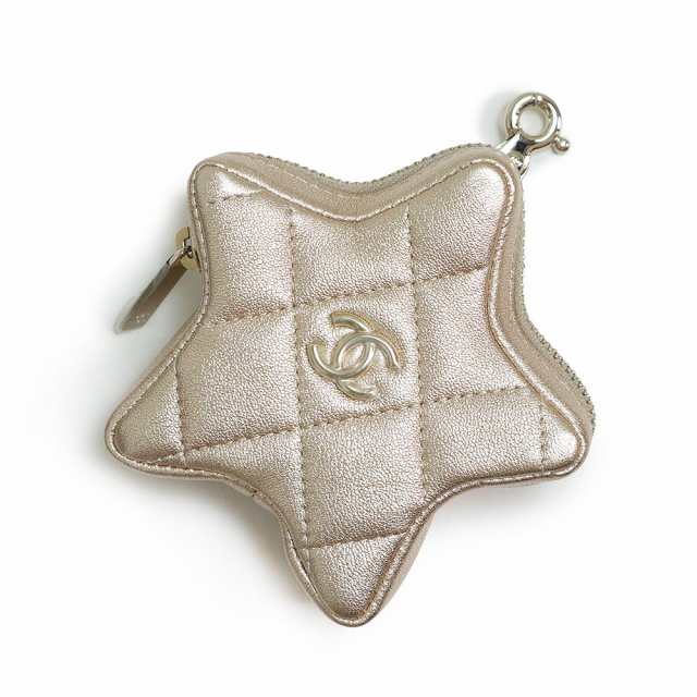 （新品・未使用品）シャネル CHANEL マトラッセ スター 星型 ミニ ポーチ チャーム コインパース 小銭入れ 財布 ラムスキン レザー シャ