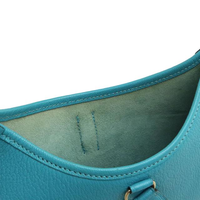 （中古）エルメス HERMES トリム 24 ワンショルダーバッグ シェーブル レザー Turquoise  ターコイズ ブルー 青 ゴールド金具 □H刻印_10