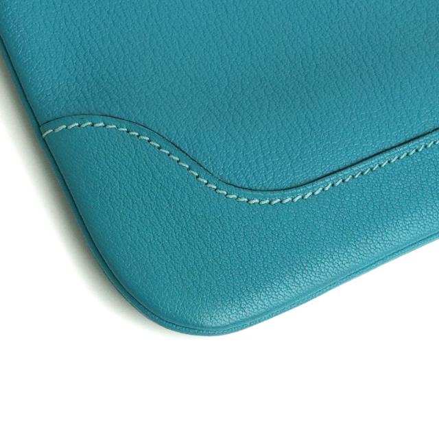 （中古）エルメス HERMES トリム 24 ワンショルダーバッグ シェーブル レザー Turquoise  ターコイズ ブルー 青 ゴールド金具 □H刻印_11