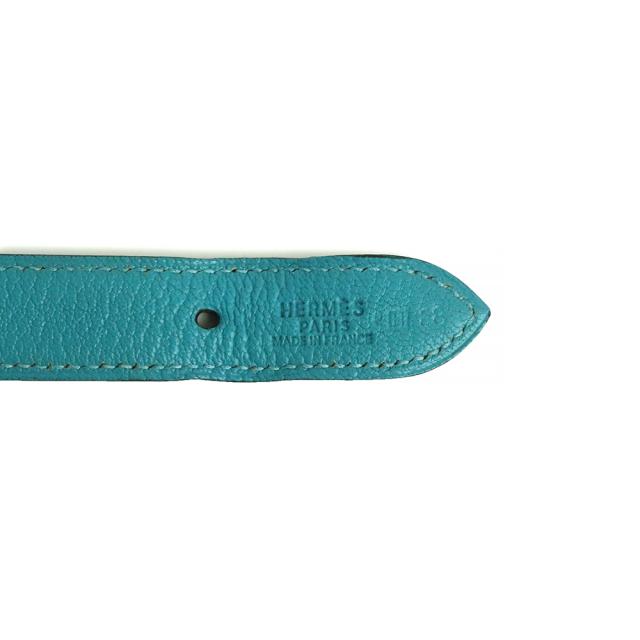 （中古）エルメス HERMES トリム 24 ワンショルダーバッグ シェーブル レザー Turquoise  ターコイズ ブルー 青 ゴールド金具 □H刻印_7