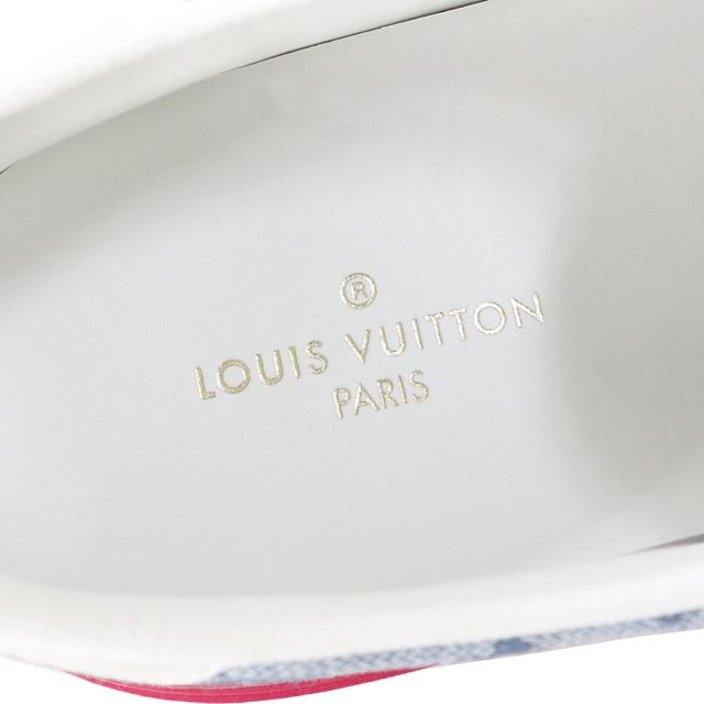 （未使用保管品）ルイ ヴィトン LOUIS VUITTON トロカデロライン スニーカー 靴 #5.5 25cm モノグラムデニム ブルー レッド 青 赤 シルバー金具 1A4AR2_7