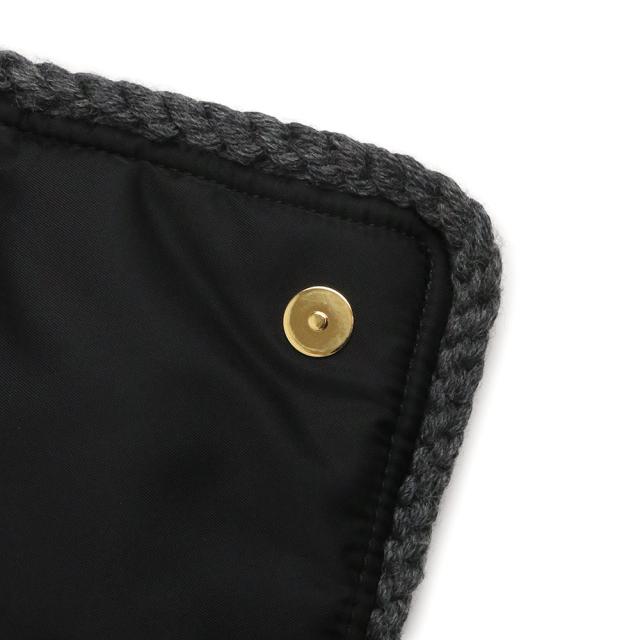 （未当てはめる 見せびらかす品）プラダ PRADA 編み物 下げ翼 2WAY クラッチペダル チェーン店 ショルダーバッグ 曲がった掛け TESSUTO ナイロン maglia ARDESIA アルデシア 薄墨色 ボルドーワイン 黄色 ゴールド金具 1BF061