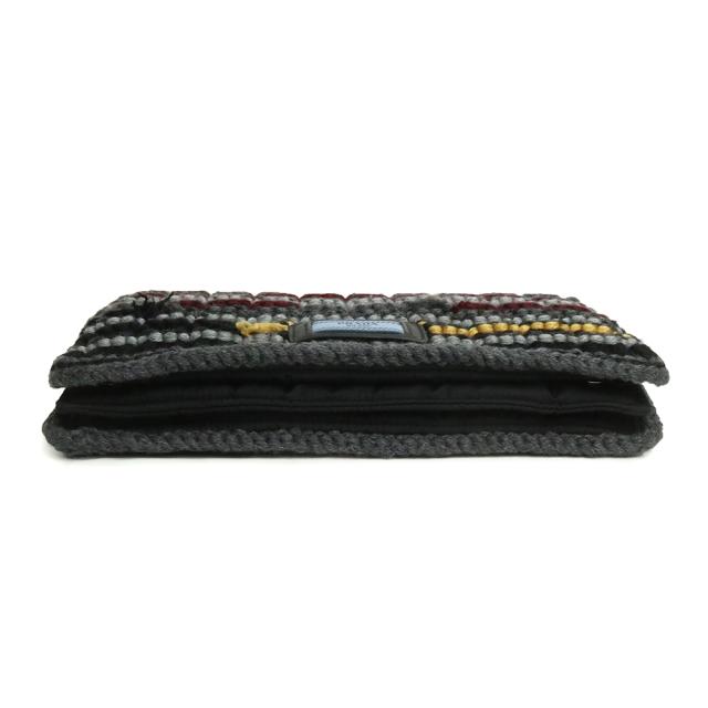 （未当てはめる 見せびらかす品）プラダ PRADA 編み物 下げ翼 2WAY クラッチペダル チェーン店 ショルダーバッグ 曲がった掛け TESSUTO ナイロン maglia ARDESIA アルデシア 薄墨色 ボルドーワイン 黄色 ゴールド金具 1BF061