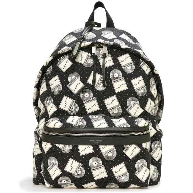 （未使用　展示品）サンローラン SAINT LAURENT シティ バックパック アンソニーヴァカレロ リュック デイパック キャンバス ブラック ホワイト 黒 白 シルバー金具 534967の通販は