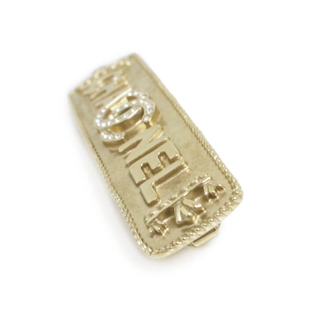 （新品・未使用品）シャネル CHANEL ココマーク ラインストーン ロゴ 髪留め ヘアアクセサリー バレッタ ゴールド AB6653 箱付_2