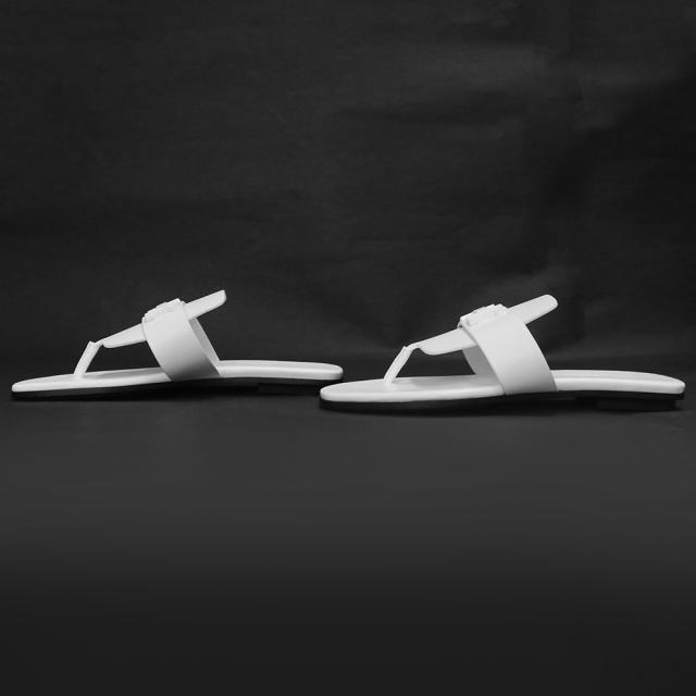 （新品・未使用品）エルメス HERMES ギャラリー サンダル 靴 #35.5 22.5cm カーフスキン レザー ホワイト 白 ホワイト金具 箱付