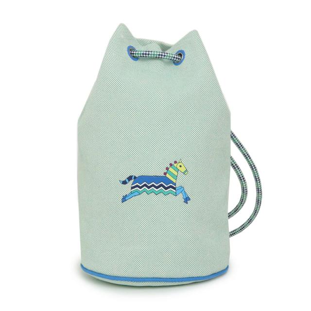 （新品・未使用品）エルメス HERMES エポぺ ダッフル バッグ リュック デイパック バックパック コットン100％ menthe ミント ライトブルー 青 シルバー金具