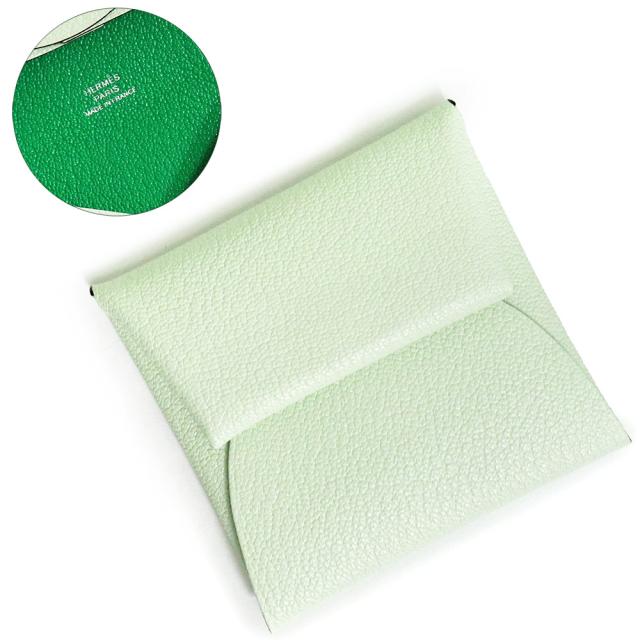 （新品・未使用品）エルメス HERMES バスティア GM ヴェルソ コインケース 小銭入れ 財布 シェブル シェーブルミゾール レザー ヴェールフィズ ミント ライト グリーン 緑 シルバー金具 B刻印 箱付の通販は