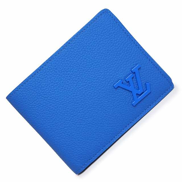 （新品・未使用品）ルイ ヴィトン LOUIS VUITTON ポルトフォイユ ミュルティプル 札入れ 二つ折り財布 アエログラムレザー ブルー 青 M82272 箱付の通販は折りたたみ財布