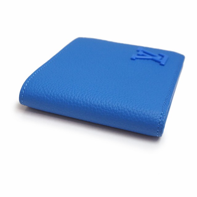 （新品・未使用品）ルイ ヴィトン LOUIS VUITTON ポルトフォイユ ミュルティプル 札入れ 二つ折り財布 アエログラムレザー ブルー 青 M82272 箱付の通販は