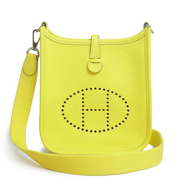 （未使用　展示品）エルメス HERMES エヴリン エブリン TPM アマゾン 16 ショルダーバッグ 斜め掛け トリヨンクレマンス レザー ライム イエロー 黄色 シルバー金具 U刻印