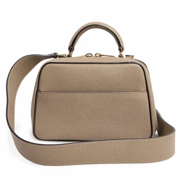 (未使用 展示品)ヴァレクストラ Valextra セリエエッセ ミニ 2WAY ショルダー ハンドバッグ 斜め掛け ソフトカーフスキン レザー オイスターグレー グレージュ ゴールド金具 WBSS0016028の通販は