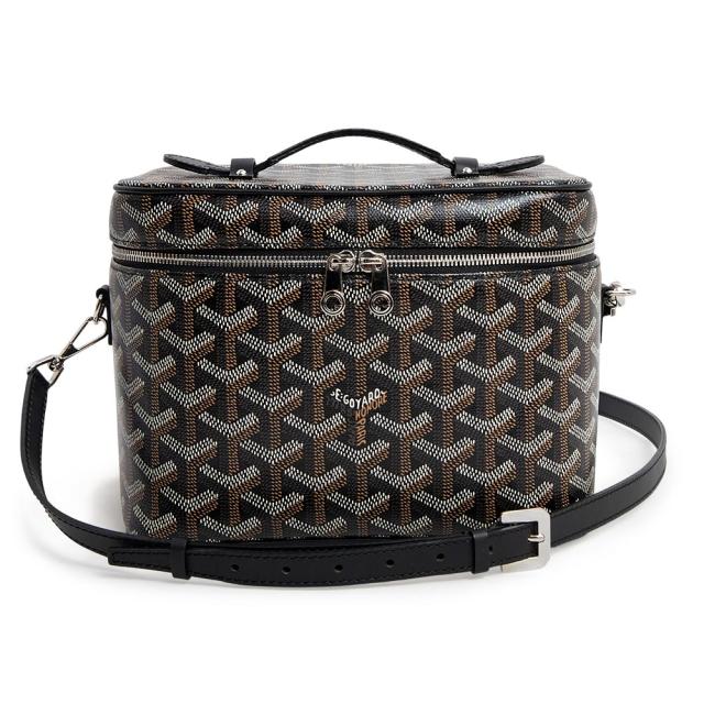（新品・未使用品）ゴヤール GOYARD ミューズ ヴァニティケース バニティ ショルダーバッグ 斜め掛け ゴヤールディンキャンバス セルヴォンカーフスキン レザー ブラック 黒 シルバー金具 MUSEVAPMLTY01CL01Pショルダーバッグ