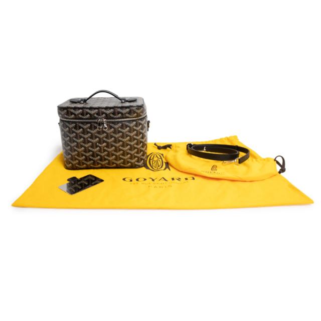 （新品・未使用品）ゴヤール GOYARD ミューズ ヴァニティケース バニティ ショルダーバッグ 斜め掛け ゴヤールディンキャンバス セルヴォンカーフスキン レザー ブラック 黒 シルバー金具 MUSEVAPMLTY01CL01P