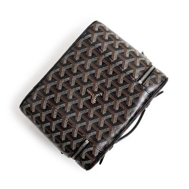 （新品・未使用品）ゴヤール GOYARD ミューズ ヴァニティケース バニティ ショルダーバッグ 斜め掛け ゴヤールディンキャンバス セルヴォンカーフスキン レザー ブラック 黒 シルバー金具 MUSEVAPMLTY01CL01P