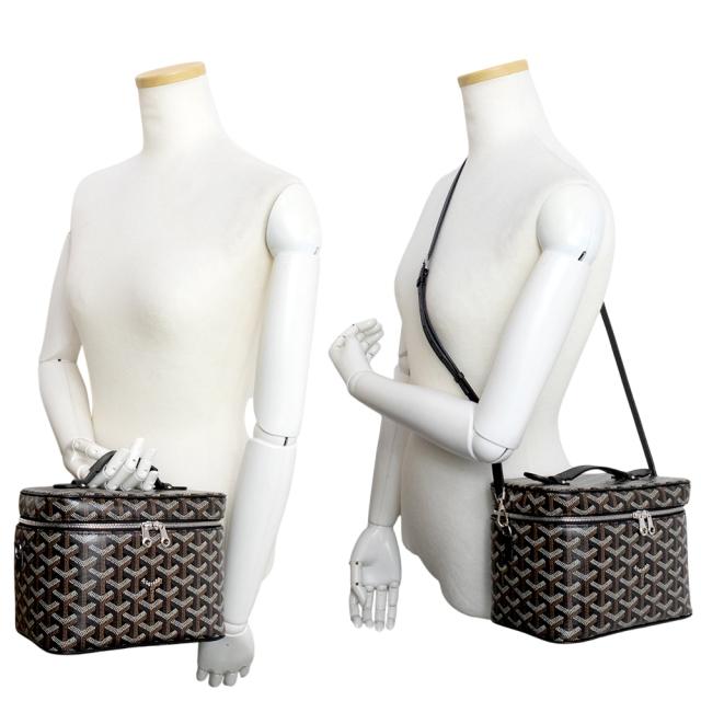 （新品・未使用品）ゴヤール GOYARD ミューズ ヴァニティケース バニティ ショルダーバッグ 斜め掛け ゴヤールディンキャンバス セルヴォンカーフスキン レザー ブラック 黒 シルバー金具 MUSEVAPMLTY01CL01P