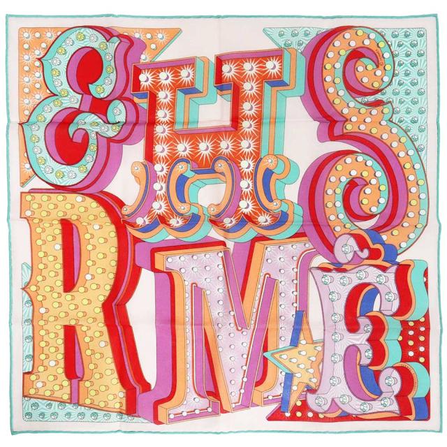 （新品・未使用品）エルメス HERMES ハンカチーフ ELECTRIQUE エレクトリック ハンカチ コットン100％ トロピック マルチカラー 箱付 18,216円