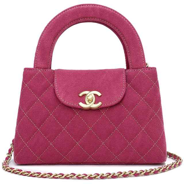 （未使用　展示品）シャネル CHANEL ショッピングバッグ ミニ マトラッセ チェーン ショルダー ハンドバッグ 2way 斜め掛け デニム ピンク ゴールド金具 AS4416の通販は