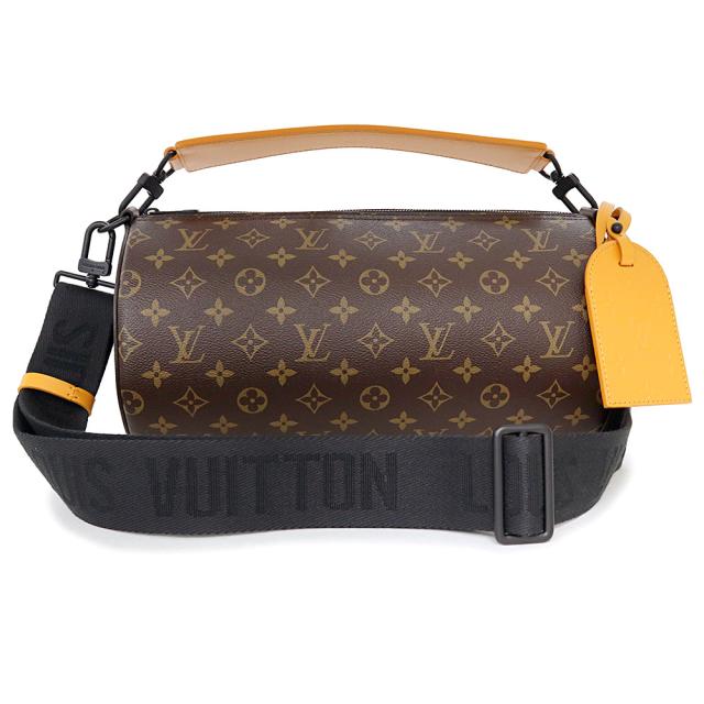 （新品・未使用品）ルイ ヴィトン LOUIS VUITTON ソフト ポロション MM 2WAY ショルダー ハンドバッグ 斜め掛け モノグラムマカサー サフランイエロー ブラウン 茶 ブラック金具 M46691