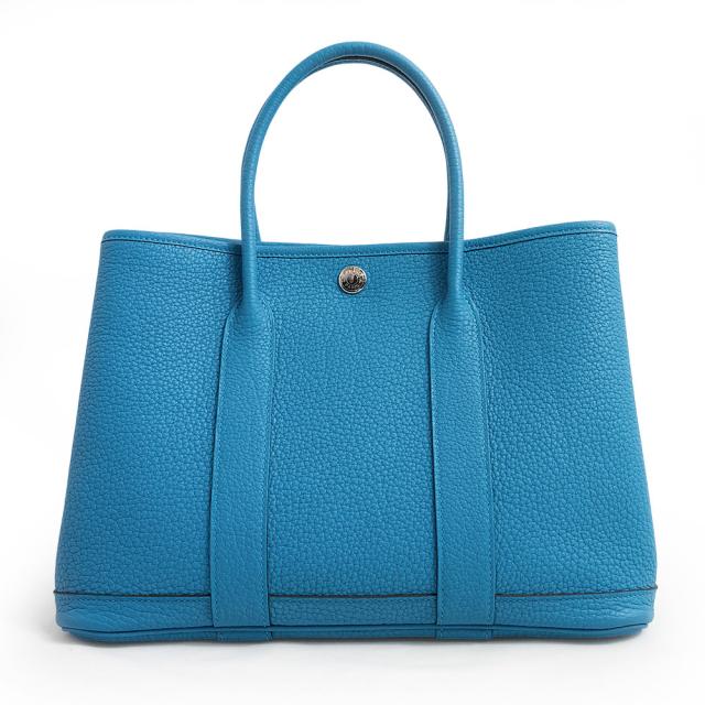 （新品・未使用品）エルメス HERMES ガーデンパーティーTPM 30 ハンドバッグ ネゴンダ レザー ブルーザンジバル 青 シルバー金具 B刻印の通販は