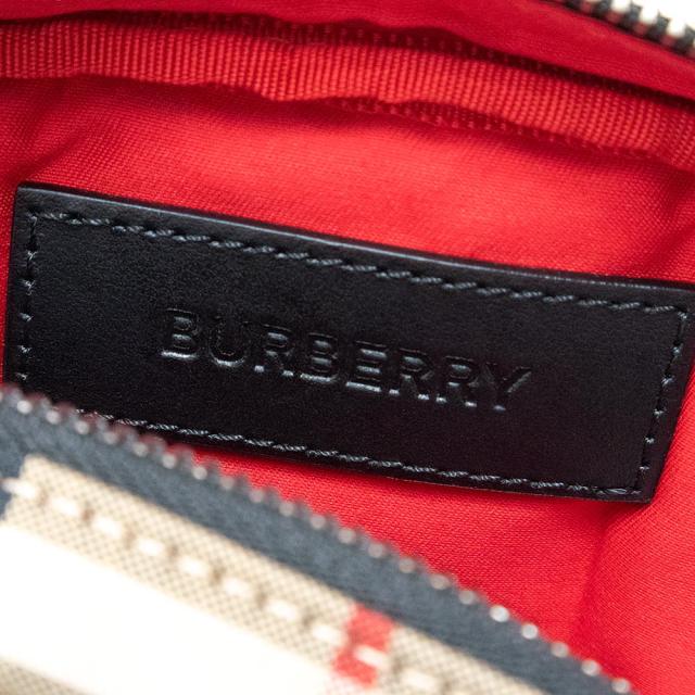 （未使用　展示品）バーバリー BURBERRY キャノン バムバッグ ショルダー ボディバッグ ウエストポーチ 斜め掛け コットン ポリエステル アーカイブベージュ ブラック シルバー金具 8014420_8