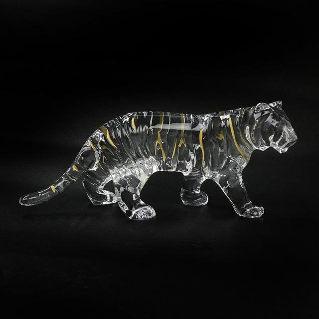 （新品・未使用品）バカラ Baccarat 虎 トラ 干支 寅 オーナメント フィギュリン インテリア オブジェ 置物 クリスタルガラス クリア 2814611 箱付の通販は