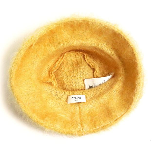 （新品・未使用品）セリーヌ CELINE トリオンフ クロシェニット ブラッシュド モヘア 帽子 バケット ハット ペールイエロー 黄 2A58Y270R_4