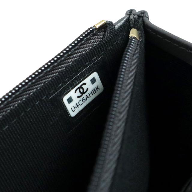 （新品・未使用品）シャネル CHANEL マトラッセ カメリア トップハンドル チェーンウォレット 長財布 斜め掛け ショルダーバッグ ラムスキン レザー グレー ゴールド金具 箱付の通販は