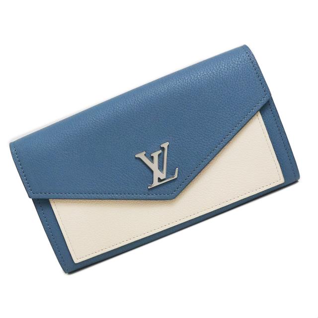 （未使用　展示品）ルイ ヴィトン LOUIS VUITTON ポルトフォイユ マイロックミー 二つ折り長財布 カーフレザー ブルージーン 青 シルバー金具 M62544 箱付の通販は