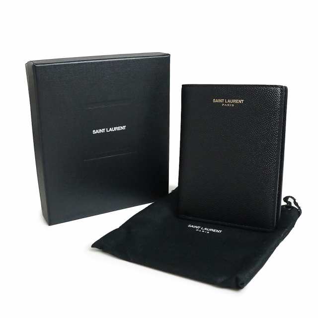 （新品・未使用品）サンローランパリ SAINT LAURENT PARIS クレジットカードウォレット コンパクト 二つ折り財布 札入れ カーフスキン レザー ブラック 黒 361346 箱付の通販は
