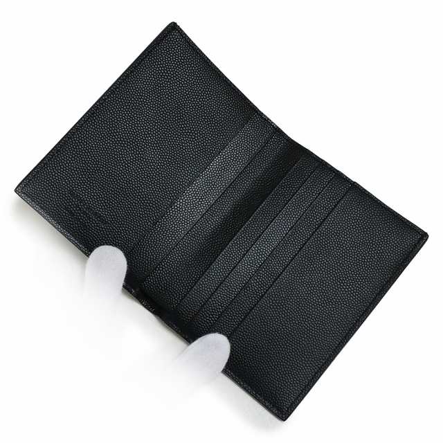 （新品・未使用品）サンローランパリ SAINT LAURENT PARIS クレジットカードウォレット コンパクト 二つ折り財布 札入れ カーフスキン レザー ブラック 黒 361346 箱付の通販は