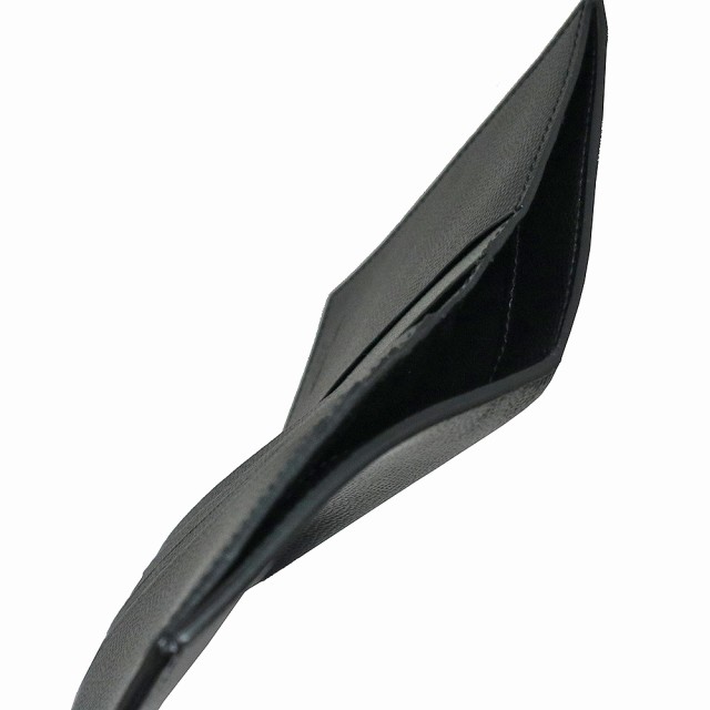 （新品・未使用品）サンローランパリ SAINT LAURENT PARIS クレジットカードウォレット コンパクト 二つ折り財布 札入れ カーフスキン レザー ブラック 黒 361346 箱付の通販は