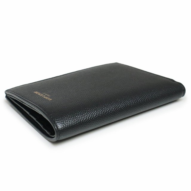 （新品・未使用品）サンローランパリ SAINT LAURENT PARIS クレジットカードウォレット コンパクト 二つ折り財布 札入れ カーフスキン レザー ブラック 黒 361346 箱付の通販は
