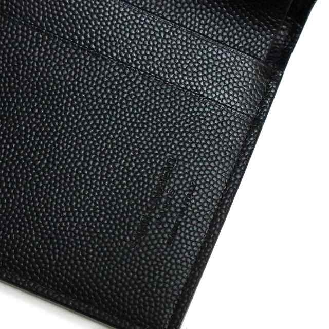 （新品・未使用品）サンローランパリ SAINT LAURENT PARIS クレジットカードウォレット コンパクト 二つ折り財布 札入れ カーフスキン レザー ブラック 黒 361346 箱付の通販は